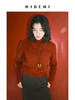 HIDEMI 节日系列美利奴羊毛工装口袋设计感短款毛衣 深巧棕/车厘子红 商品缩略图1