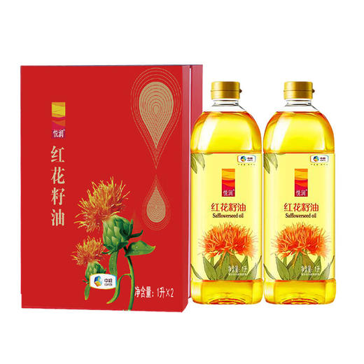 悦润红花籽油礼盒1L*2 商品图0