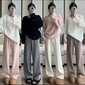 樱西玛ENXIMANE·超厚复合一体仿羊绒针织阔腿裤&卫裤