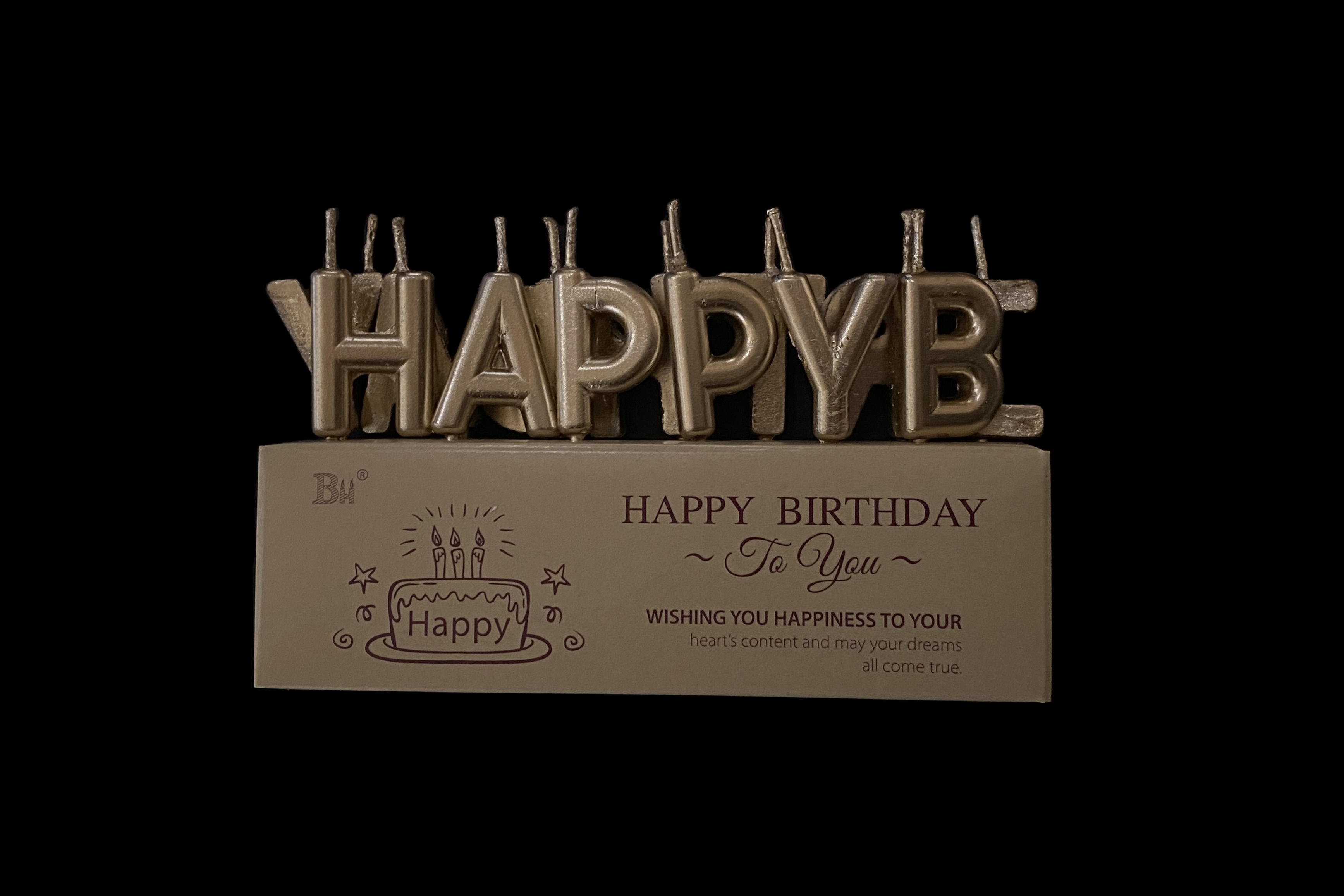 金色happy birthday蜡烛