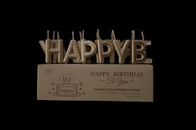 金色happy birthday蜡烛