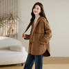 冬上新气质深V领高级感时髦减龄中长款纯色羊毛呢外套HR-WY82329 商品缩略图1