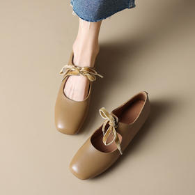 纯色简约，头层牛皮甜心芭蕾单鞋XDD-D-2321F