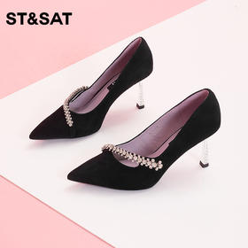 星期六水钻绊带装饰款细高跟单鞋SS33111189