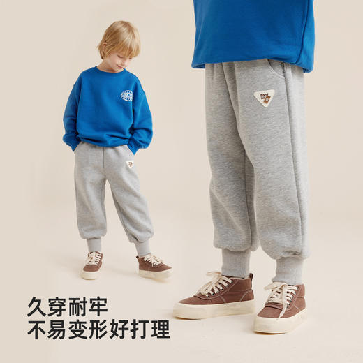 【轻量保暖 利落不笨重】儿童徽标束脚休闲卫裤PQK2325 商品图3