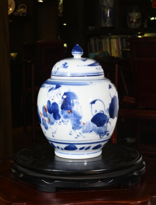 青花婴戏图茶叶罐 商品图0