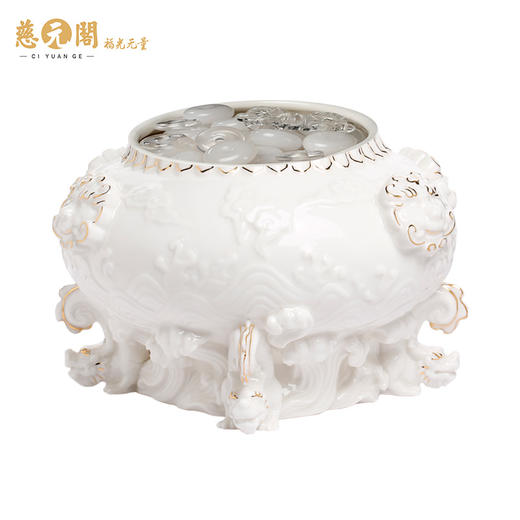 慈元阁2024龙年方位吉祥物四相通达白瓷摆件书房办公室摆设 商品图5