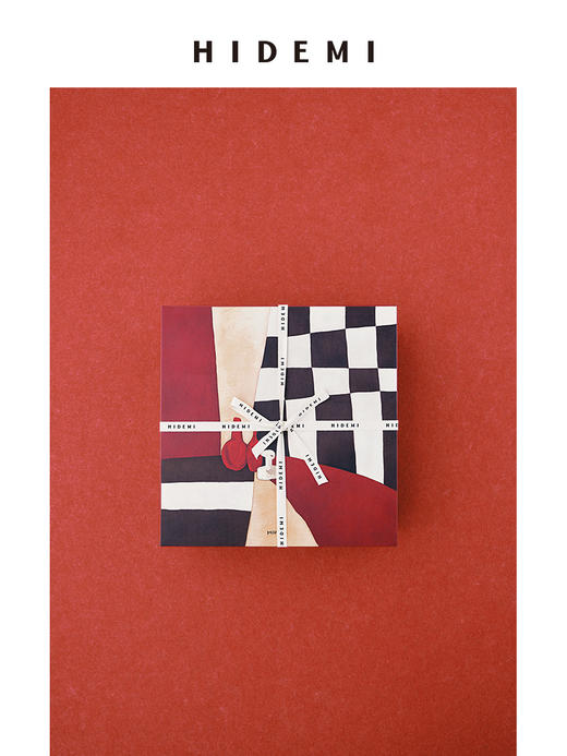 HIDEMI 节日系列“红色的房间”限定手绘抽象印花厚款针织绒毛毯 商品图2