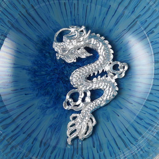 子佩集S990银蓝釉茶具【JLCB003】龙腾茶杯摆件2312 商品图2