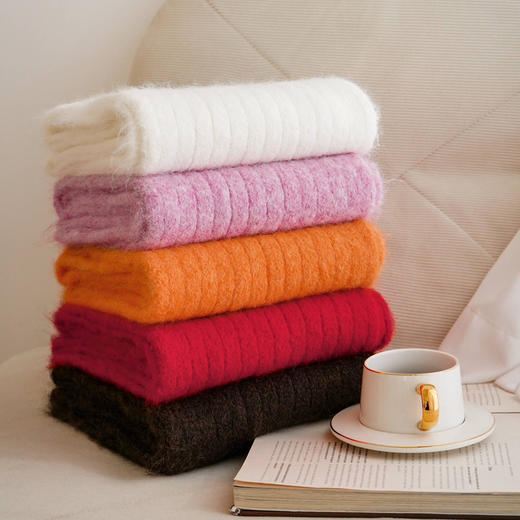 女士加厚保暖针织围巾（含绵羊毛） 商品图8