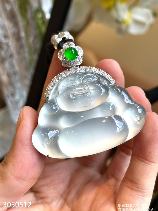 极品玻璃种白佛吊坠【3050512】具体价格微信咨询 商品图0