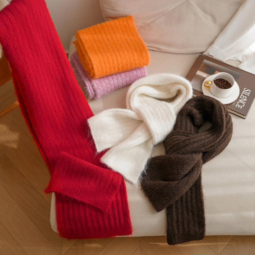 女士加厚保暖针织围巾（含绵羊毛） 商品图1