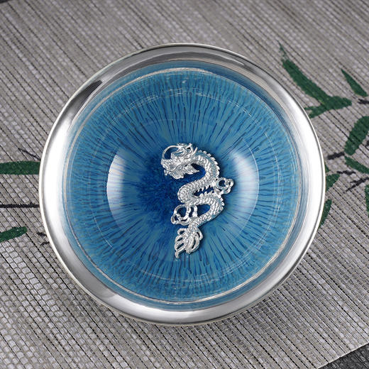 子佩集S990银蓝釉茶具【JLCB003】龙腾茶杯摆件2312 商品图1