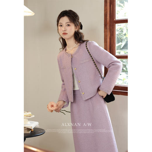 鹿向南《落樱花蕊》  紫色半身裙L33016BQ 商品图3