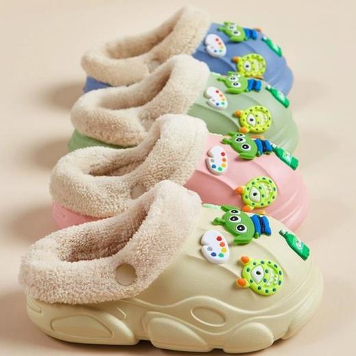 「儿童+成人款」庭晴亲子可拆卸款棉拖 家居EVA踩屎感厚底家用亲子防滑外穿拆卸棉男女拖鞋 商品图7