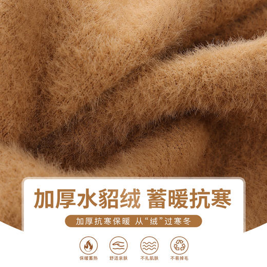 【加绒加厚半高领】女士打底衫内搭秋冬修身一体绒木耳加绒打底衫 商品图5