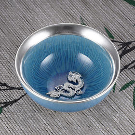 子佩集S990银蓝釉茶具【JLCB003】龙腾茶杯摆件2312