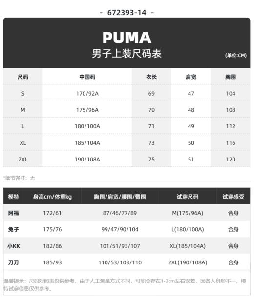 彪马（PUMA）羽绒服男装 23冬季新款运动服保暖舒适潮流时尚休闲连帽外套夹克 672393-14/轻薄羽绒服/灰色 商品图0