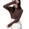「6色可选！简约好搭」打底衫女上衣秋冬新款时尚韩版修身磨毛内搭黑色中领长袖 商品缩略图4