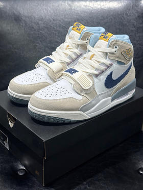 秋冬特惠💰450 Jordan Legacy 312 高帮 复古鎰球鞋 GS 米白蓝