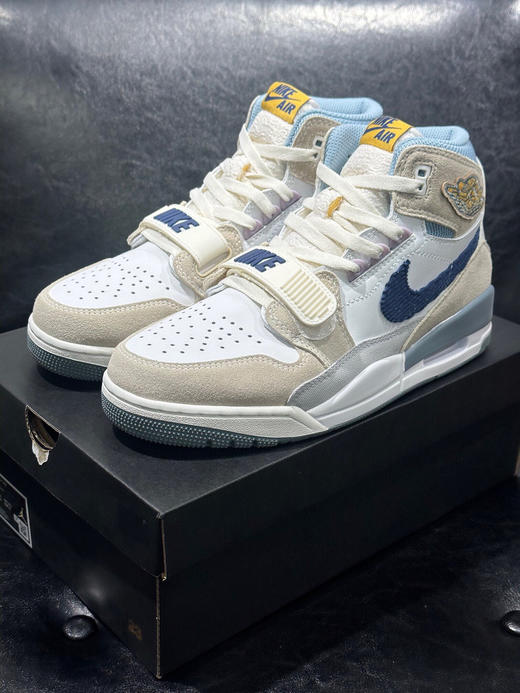 秋冬特惠💰450 Jordan Legacy 312 高帮 复古鎰球鞋 GS 米白蓝 商品图0