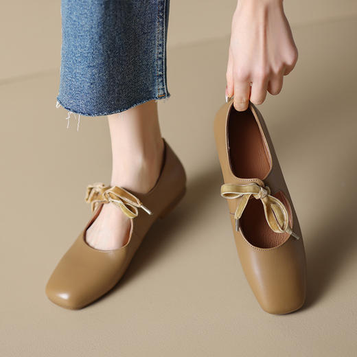 纯色简约，头层牛皮甜心芭蕾单鞋XDD-D-2321F 商品图1