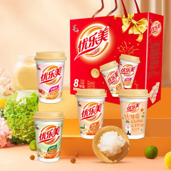 优乐美椰果奶茶80g*8杯640克礼盒箱装 早餐代餐下午茶速溶冲调品饮料 商品图4