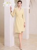 AD米黄色西装连衣裙女主持人上镜连身裙2023新款收腰显瘦西服裙子 商品缩略图1
