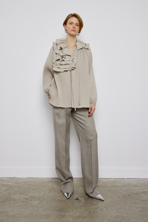 可拆卸立体花翎衬衣 商品图0