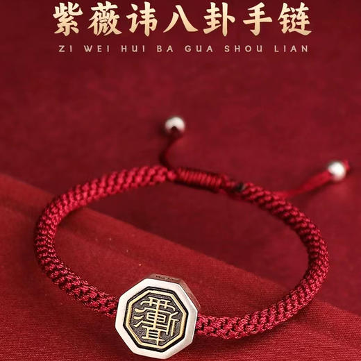 紫微讳太岁红绳，925银镶铜，匠心手工 商品图1