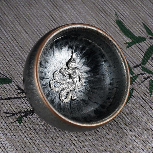 子佩集S990银【河清海晏】茶具【HH001】凤舞茶杯摆件2312 商品图3