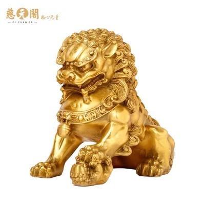 慈元阁定制黄铜狮子摆件喜狮宫门狮摆设家居办公客厅装饰开业礼品 商品图4