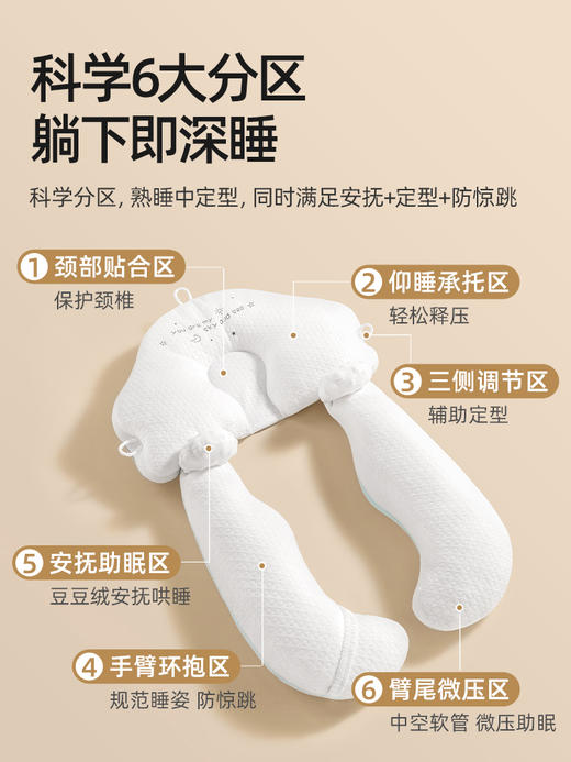 贝肽斯婴儿定型枕头正头型安抚搂睡觉新生宝宝0到6个月安全感神器 商品图1