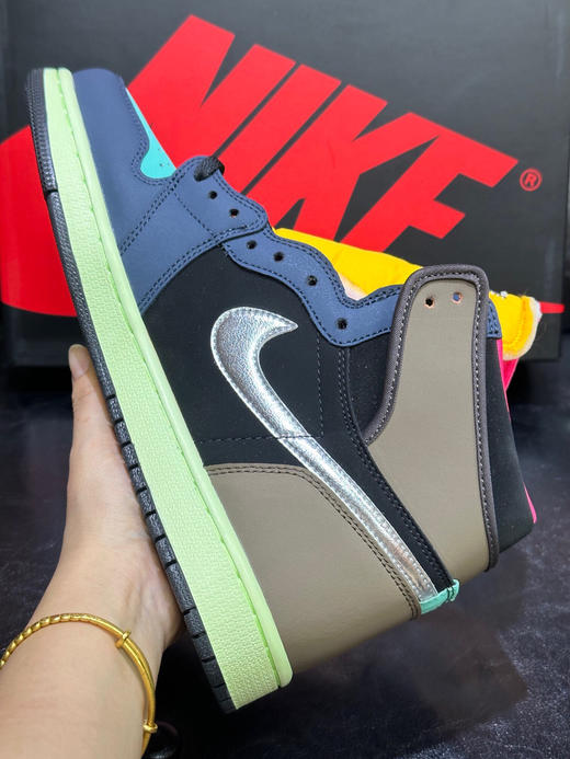 秋冬特惠💰500 公司级 # Air Jordan 1 retro high og"bio hack” 拼接耐磨高帮 复古篮球鞋 彩色拼接 商品图4