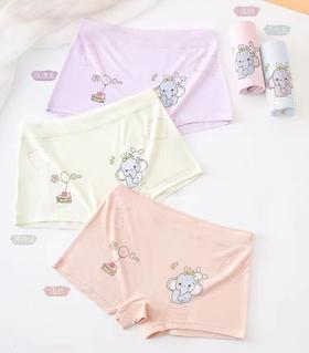 MH竹纤维儿童印花平角内裤2条装（小象）35122