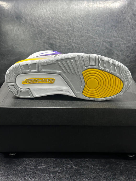 秋冬特惠💰450 Jordan Legacy 312 lakers 湖人 减震防滑 高帮 复古篮球鞋 白紫色 商品图5