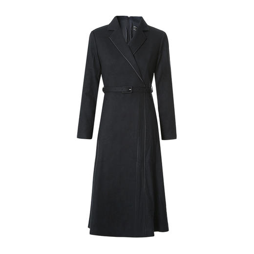 EITIE爱特爱冬季新款气质翻领显瘦收腰中长款连衣裙7207910 商品图5