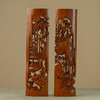 二十世纪 吴之璠款竹雕文人雅集臂搁（一对） 商品缩略图0
