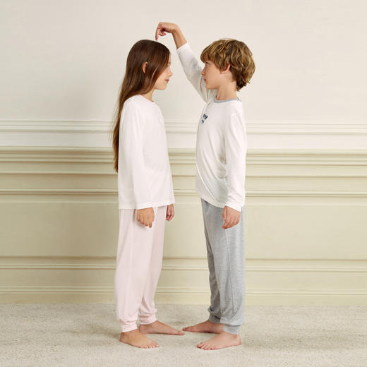 男童女童莫代尔长袖针织套装春季新款安奈儿童装JM411088 商品图4