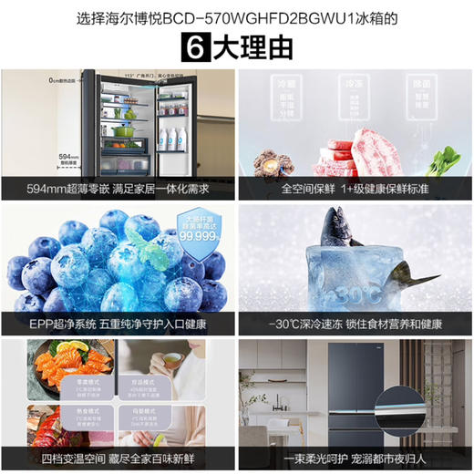 海尔（Haier）冰箱BCD-570WGHFD2BGWU1 商品图1