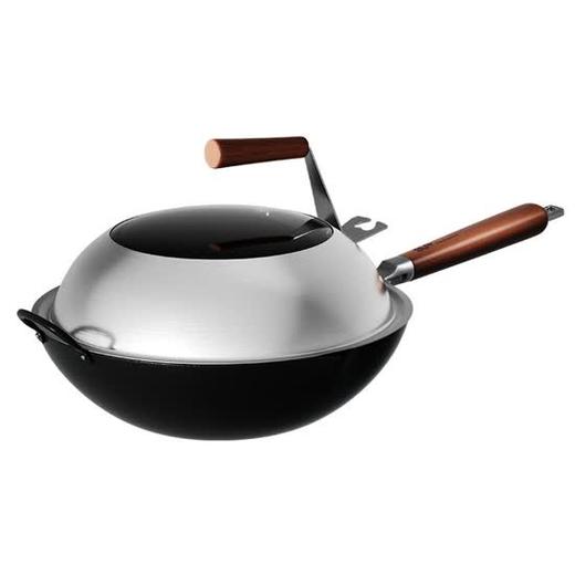 神田铁神系列铁神3纤维纹炒锅30cm (锅盖) 商品图1