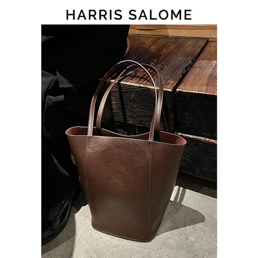 （小眠专属）Harris Salome植鞣皮古朴柔光单肩包简约通勤托特包 商品图6