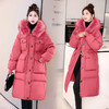 时尚设计感，冬季貉子毛领白鸭绒过膝连帽多口袋长款羽绒服HR-HBLJRD196 商品缩略图5