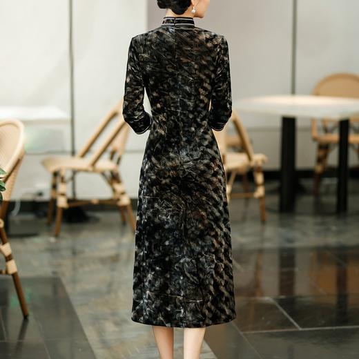 SYG-681秋新款韩国绒连衣裙长袖女高贵气质秋冬长裙子 商品图5