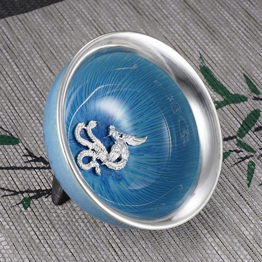 子佩集S990银蓝釉茶具【JLCB003】凤舞茶杯摆件2312 商品图1