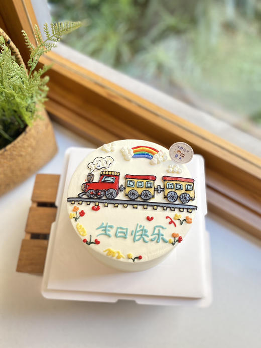 手绘小火车奶油蛋糕 下单前请仔细阅读商品详情 商品图1