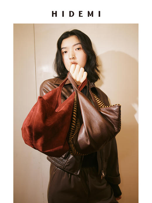 HIDEMI 行囊系列麂皮小号两用包 商品图1
