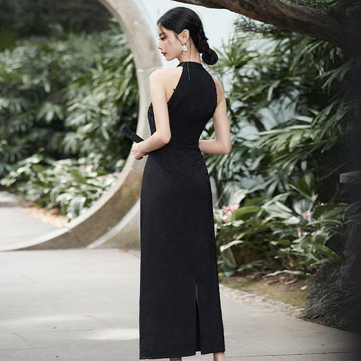 西遇新中式无袖改良旗袍连衣裙女新款性感显瘦包臀长裙V0050542 商品图4