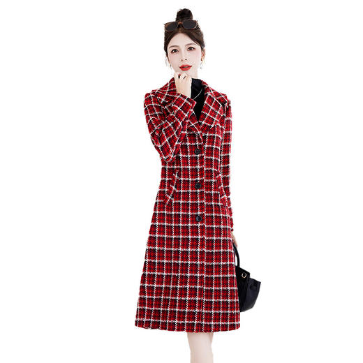 长款毛呢外套韩版时尚名媛小香风呢料大衣HR-WL72029 商品图4