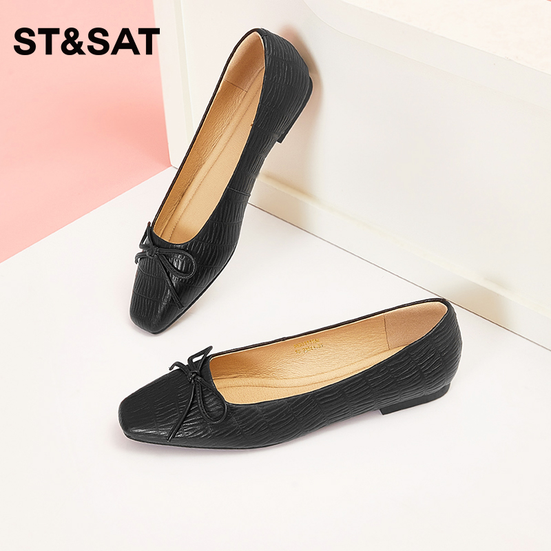 星期六舒适平底单鞋平底方头芭蕾鞋SS33111132